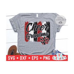 Cheer Grandma svg - Cheer Cut File - Pom Pom svg - dxf - eps - png - Cheer - Brush Strokes - Silhouette - Cricut - Digit