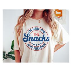 I'm Here For The Snacks and Freedom SVG, Retro 4th of July Svg, Patriotic Svg, Fourth of July, American Shirt, Svg Files