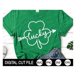 Lucky Shirt SVG, St Patrick Day SVG, Shamrock Svg, Clover Svg, Leprechaun, Kids Patrick Day Shirt, Png, Svg Files For Cr