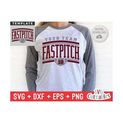 Fastpitch svg - Fastpitch Template - svg - eps - dxf - png - Silhouette -  Cricut Cut File - 002 - Softball Team - Digit