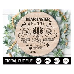 Easter Bunny Tray Svg, Easter Svg, Dear Easter Cookie Tray Svg, Carrot Plate Svg, Bunny Plate Dxf, Svg Files For Cricut,