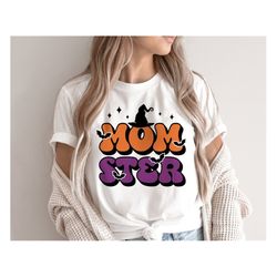 Momster SVG, Halloween Svg, Witch Svg, Spooky Mama Svg, Retro Halloween Mom Shirt, Png, Svg Files For Cricut