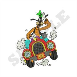 Goofy in Car Machine Embroidery Designs