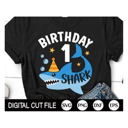 1st Birthday Shark SVG, Shark Birthday SVG, Birthday Boys Svg, First Birthday Shirt, Svg Files For Cricut, Silhouette