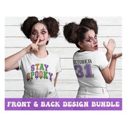 Stay Spooky SVG, Halloween Varsity Svg, Witch Svg, Spooky Png, Retro Halloween Shirt, Svg Files For Cricut