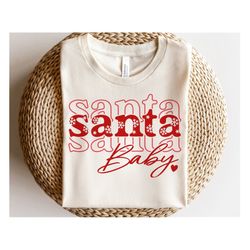 Santa Baby SVG, Christmas Vibes Svg, Funny Holiday, Retro Newborn Baby Gift, kids Christmas Shirt, Png, Svg Files for Cr