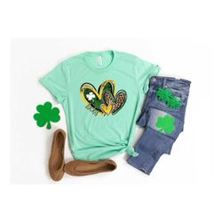 Lucky Leopard Heart Shirt, Leopard Heart Lucky Shirt, St Patricks Day Shirt, Irish Day Shirt, Clover Shirt, Women St Pad