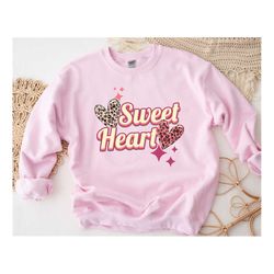 Sweet Heart Shirt, Leopard Cheetah Heart Shirt, Valentine's Day Sweatshirt, Love Sweatshirt, Couple Matching Shirt, Vale