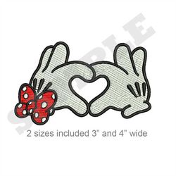 Minnie Mouse Hands Machine Embroidery Design