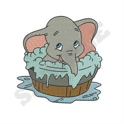Dumbo in Tub Machine Embroidery Design