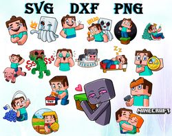 Characters In The Game Minecraft SVG, MineCraft Bundle SVG, PNG, DXF, PDF, JPG,...