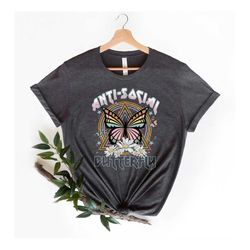 Retro Anti Social Butterfly Shirt, Retro Butterfly, Butterfly Shirt, Antisocial, Introvert Shirt, Graphic Tee, Butterfly