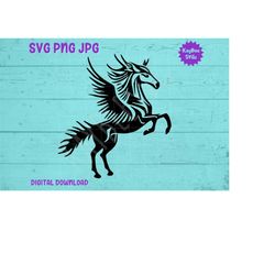 Mythic Winged Death Horse SVG PNG JPG Clipart Digital Cut File Download for Cricut Silhouette Sublimation Printable Art