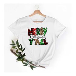 Merry Christmas Y'all Leopard Buffalo Shirt, Christmas Vacation Shirt,Christmas T-shirt, Christmas Family Shirt,Christma