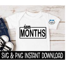 Eleven Month Baby SvG, 11 Month Baby PNG, Month Milestone Baby Bodysuit SVG, Instant Download, Cricut Cut Files, Silhoue