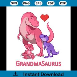 GrandmaSaurus T Rex Dinosaur and Grandchildren svg, Family Svg, GrandmaSaurus Svg, Grandchildren Svg, Grandma Gift, Nana