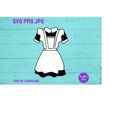 French Maid Outfit SVG PNG JPG Clipart Cut File Download for Cricut Silhouette Sublimation Printable Art - Personal Use
