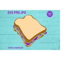 Peanut Butter & Jelly Sandwich SVG PNG JPG Clipart Digital Cut File Download for Cricut Silhouette Sublimation Printable