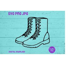 Military-Style Combat Boots SVG PNG JPG Clipart Digital Cut File Download for Cricut Silhouette Sublimation Printable -