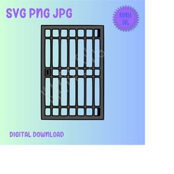 Jail Cell Door SVG PNG JPG Clipart Digital Cut File Download for Cricut Silhouette Sublimation Printable Art - Personal