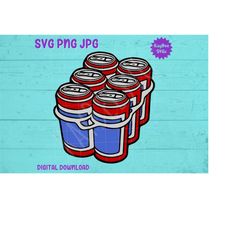six-pack of beer cans svg png jpg clipart digital cut file download for cricut silhouette sublimation printable art - pe