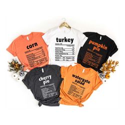 Nutrition Thanksgiving Food Shirts, Matching Thanksgiving Shirts, Funny Thanksgiving Shirts, Thanksgiving Food Shirt, Ea