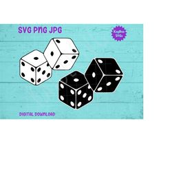 Black and White Dice SVG PNG Clipart Digital Cut File Download for Cricut Silhouette Sublimation Printable Art - Persona