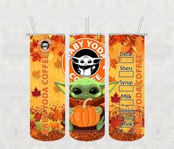 Baby Yoda Coffee Png , 3D Tumbler Wrap, Straight Tumbler PNG Design 20oz/ 30oz Tumbler PNG File instant download