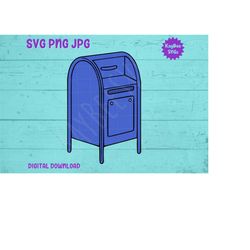 blue public mailbox svg png jpg clipart digital cut file download for cricut silhouette sublimation printable art - pers