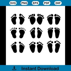 Black Footprints Baby Vector Bundle svg, Family Svg, Black Footprints Baby Vector Bundle Vector, Black Footprints Baby V