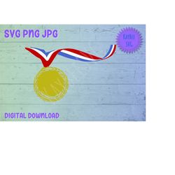 Gold Medal SVG PNG JPG Clipart Digital Cut File Download for Cricut Silhouette Sublimation Printable Art - Personal Use