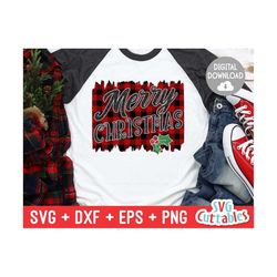 Merry Christmas svg - Christmas svg  - Buffalo Plaid - Cut File - svg - eps - dxf - png - Silhouette - Cricut file - Dig