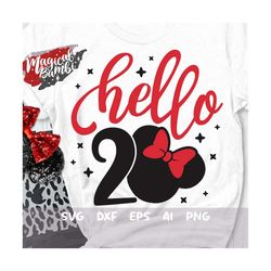 Hello 20 Mouse Svg, Mouse Birthday Svg, Birthday Trip Svg, Mouse Ears Svg, Birthday Girl Svg, Girls Trip Svg, Magical Bi