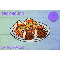 Enchiladas SVG PNG JPG Clipart Digital Cut File Download for Cricut Silhouette Sublimation Printable Art - Personal Use