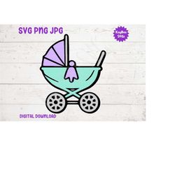 Baby Stroller Pram SVG PNG JPG Clipart Digital Cut File Download for Cricut Silhouette Sublimation Printable Art - Perso