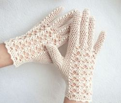 Wedding Lace Gloves White Crochet Bridal Gloves Mother of Bride Victorian Lace Gloves Women's Summer Gloves Gift for Her