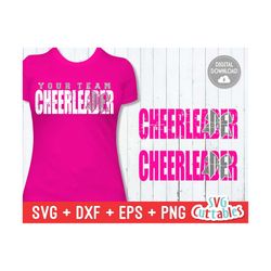 Cheerleader svg - Cheer Cut File - dxf - eps - svg - png - Distressed - Grunge - Silhouette - Cricut Cut File - Digital
