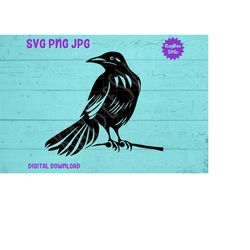 Black Crow SVG PNG JPG Cut File Download for Cricut Silhouette Sublimation Printable Art - Personal Use Only