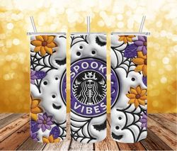 Spooky Vibes Coffee Png, 3D Tumbler Wrap, Straight Tumbler PNG Design 20oz/ 30oz Tumbler PNG File instant download