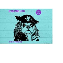 Pirate Dog French Bulldog SVG PNG JPG Clipart Digital Cut File Download for Cricut Silhouette Sublimation Printable Art