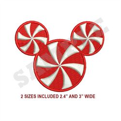 Peppermint Mickey Machine Embroidery Design