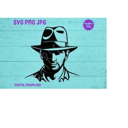 Man in Fedora SVG PNG JPG Clipart Digital Cut File Download for Cricut Silhouette Sublimation Printable Art - Personal U