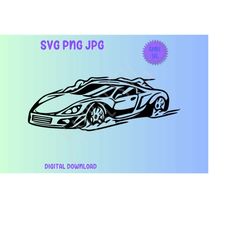 Sports Car SVG PNG Jpg Clipart Digital Cut File Download for Cricut Silhouette Sublimation Printable Art - Personal Use