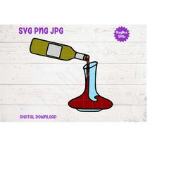 Wine Decanter SVG PNG JPG Clipart Digital Cut File Download for Cricut Silhouette Sublimation Printable Art - Personal U