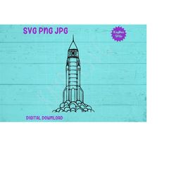 Rocket Ship SVG PNG JPG Clipart Digital Cut File Download for Cricut Silhouette Sublimation Printable Art - Personal Use