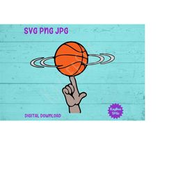 Spinning Basketball SVG PNG JPG Clipart Digital Cut File Download for Cricut Silhouette Sublimation Printable Art - Pers