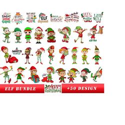 50 Designs Christmas Elf Bundle Png, Christmas Png Files, Christmas Elves Clipart, Christmas Elf Png, Sublimation Design