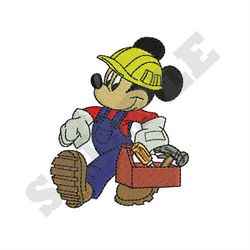 Construction Worker Machine Embroidery Design