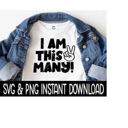 I Am This Many SVG, 2nd Birthday PNG 2nd Birthday SvG Files, Tee Shirt SvG Instant Download, Cricut Cut File, Silhouette