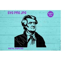 President Thomas Jefferson Portrait SVG PNG JPG Clipart Digital Cut File Download for Cricut Silhouette Sublimation - Pe